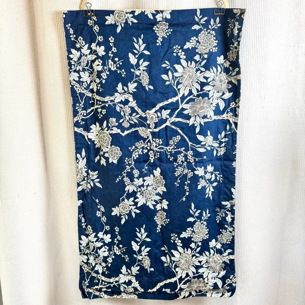 2 Ralph Lauren King Pillow Shams Deauville Blossom Floral Navy Blue HTF READ